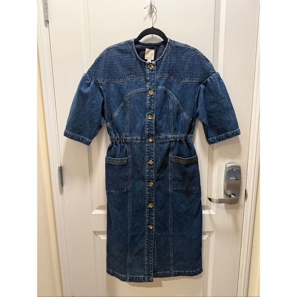 Seventy+ Mochi Zaha Vintage Midi Dress in Blue Demin size XS  NWT - Picture 4 of 8